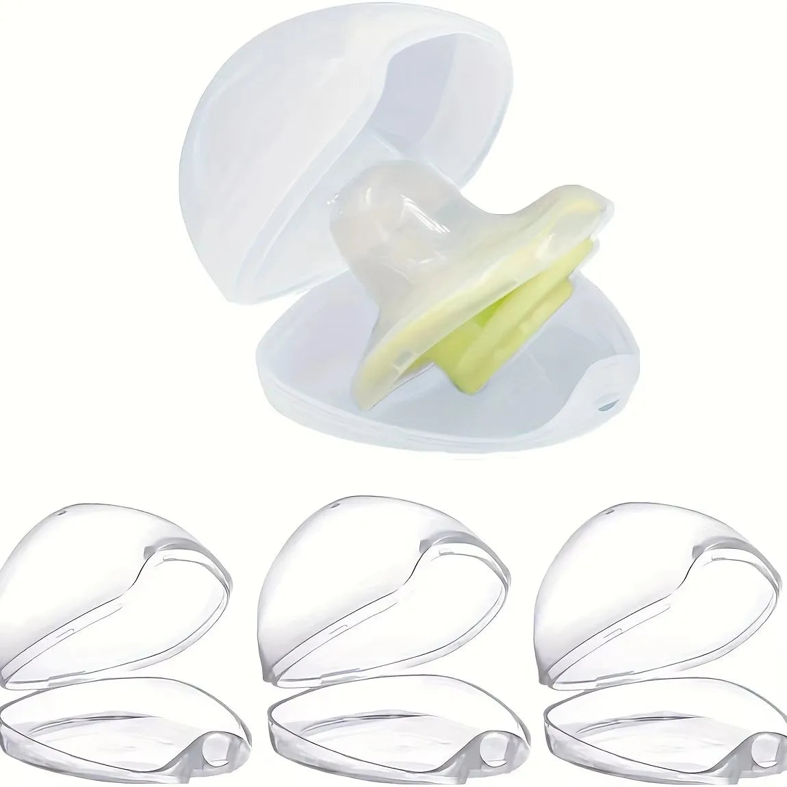 Transparent Pacifier Case Pacifier Holder Box BPA-Free Nipple Shield Case for Travel and Home