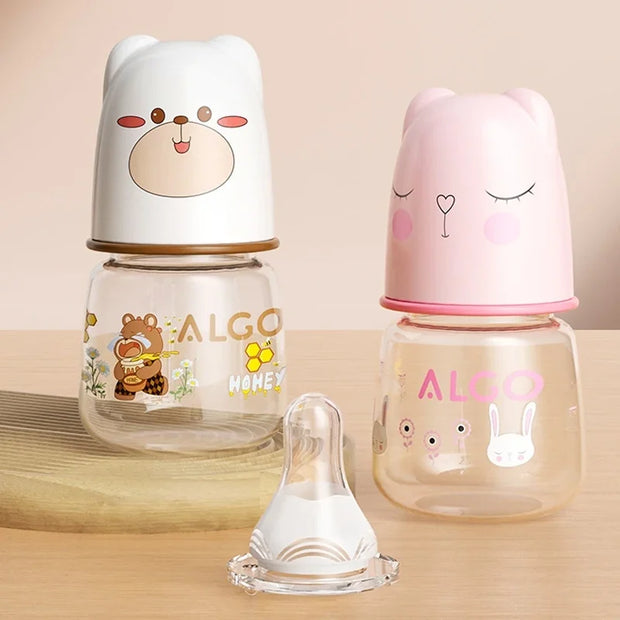 ALGO Newborn Transparent Pp Bottle Mini Cute Animal 60ml Baby Bottle Mother and Baby Supplies 0-6m baby items feeding bottle
