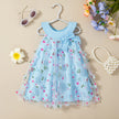 (0-3 Years Old) Summer Mesh All Over Flower Bow Baby Girl Dress Cute Sleeveless Girl Princess Dress