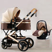 Baby Stroller 3 in 1 With Car Seat,High Landscape  Stroller Luxury Infant Stroller Set Newborn Baby Car Seat Trolley Pushchair