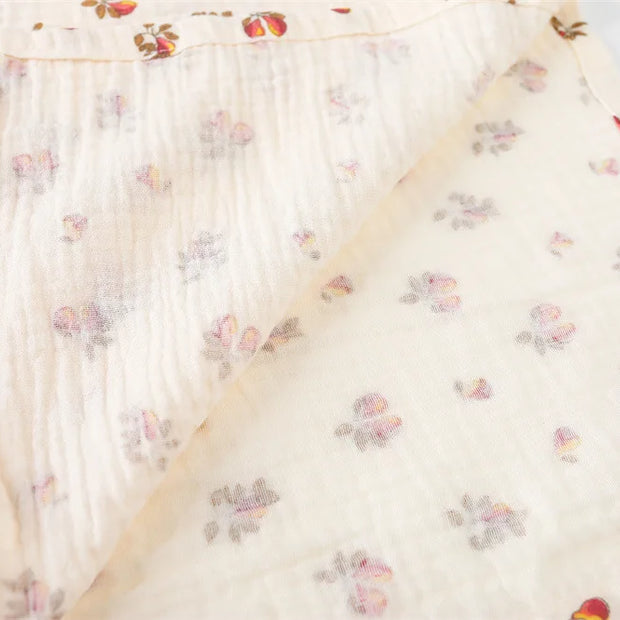 Cotton Swaddle Blanket Baby Blanket Floral Print Muslin Diaper Swaddle New Born Crinkle Fabric Baby Born Stroller Cover