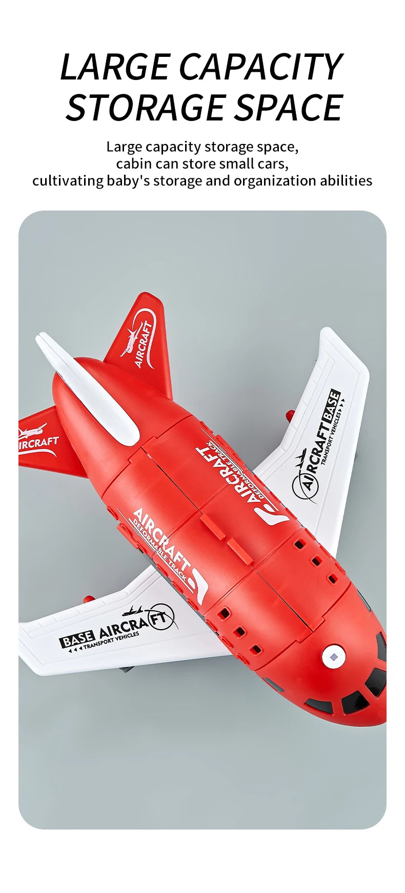Children's Airplane Car Model Toys Inertial Model Simulation Planes Multifunctional Toys,Random 3 Cars,1 Helicopter,6 Road Signs