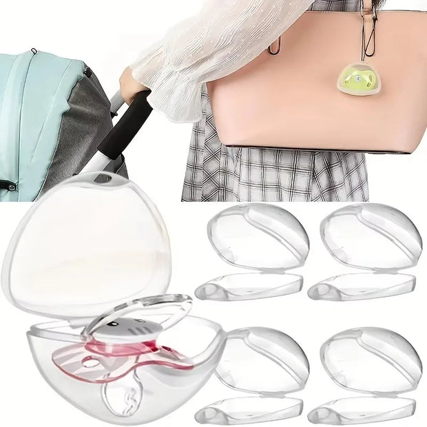 Transparent Pacifier Case Pacifier Holder Box BPA-Free Nipple Shield Case for Travel and Home