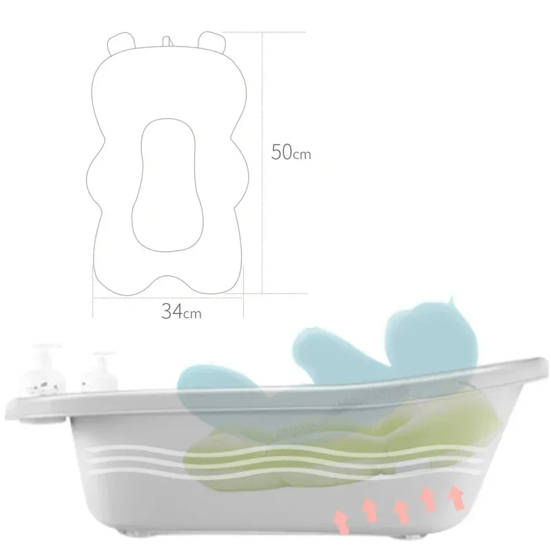Adjustable Bath Tub Shower Cushion Newborn Support Seat Mat Baby Bath Seat Floating Water Pad Portable Foldable Baby Bathtub Pad