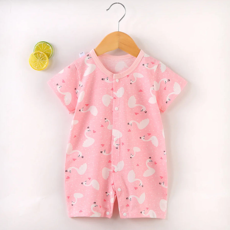 New Baby Onesies Climbing Clothes Pure Cotton Summer Newborn Boys Girls Rompers Short-Sleeved Thin Harness Infant Clothes