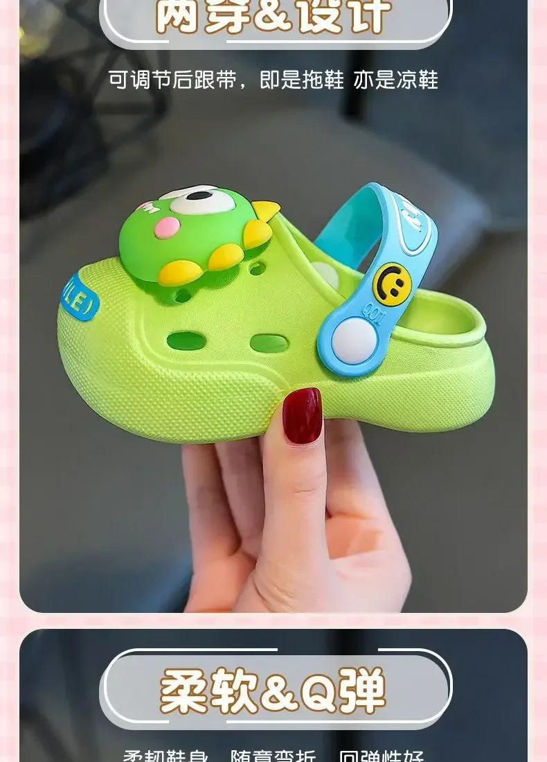 2025   Children's Slippers Cute Cartoon Girls Boys with Soft Soles Baby Bags Perforated Shoes Home and Baby Sandals***