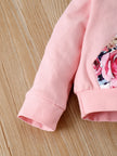 0-18 Months Toddler Baby Girl 3PCS Hooded Clothes Set Flowers Print Long Sleeve Top+Pant+Bowknot Headband Fashion Autumn Outfit
