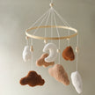 Baby Crib Mobile Bed Bell Rattle Toys Wooden Crochet Stars Pendant Bed Bell Toys Newborn Comfort Crib Bracket Hanging Toys Gifts