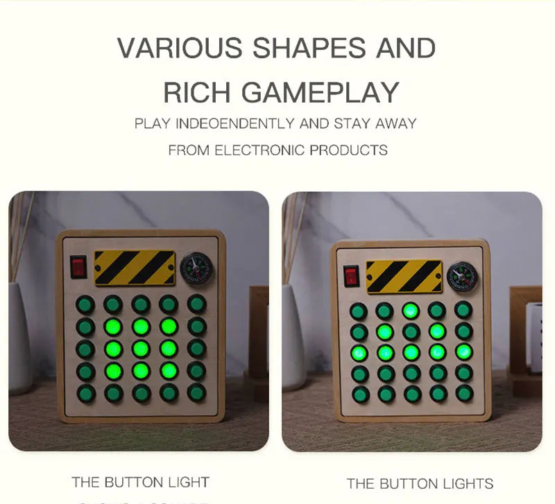 Montessori Busy Board Children Toys Led Light Switch Simulate Car Steering Wheel Travel Activities Sensory Game Educational Toys