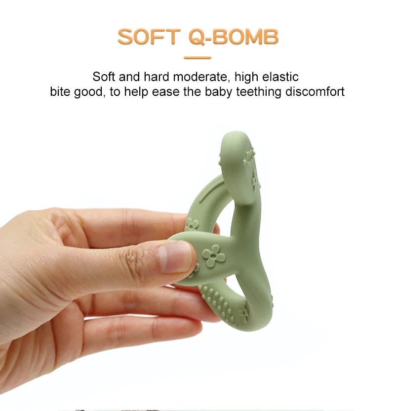 New Baby Teether carrot bunny Shape Silicone Teether Teething Toy Kids Sensory Educational teething Toy
