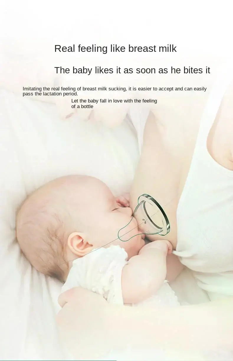 Baby Silicone Feeding Bottles Infant Drop-proof Milk Bottle with Straw Child Anti-hot Handle Drinking Bottle Baby Milk Feeding