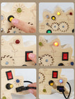 Montessori Busy Board Children Toys Led Light Switch Simulate Car Steering Wheel Travel Activities Sensory Game Educational Toys