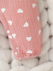 Baby Girls Summer Long Sleeve Printing Love With Bowknot  For Casual Daily Cotton Jumpsuit