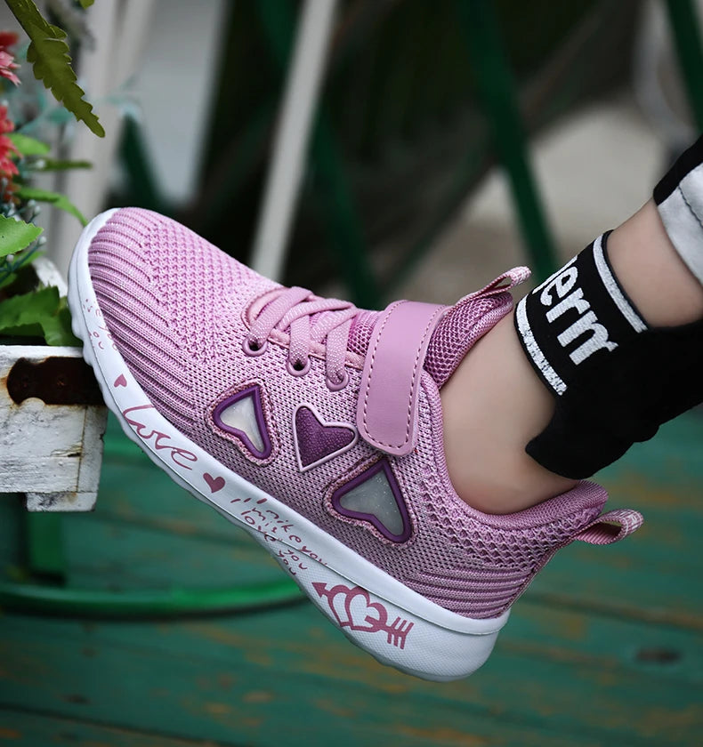 Girls Casual Shoes Light Mesh Sneakers Kids Summer Children Spring Autumn Tenis Cute Sport Cartoon Female Running Sock Footwear
