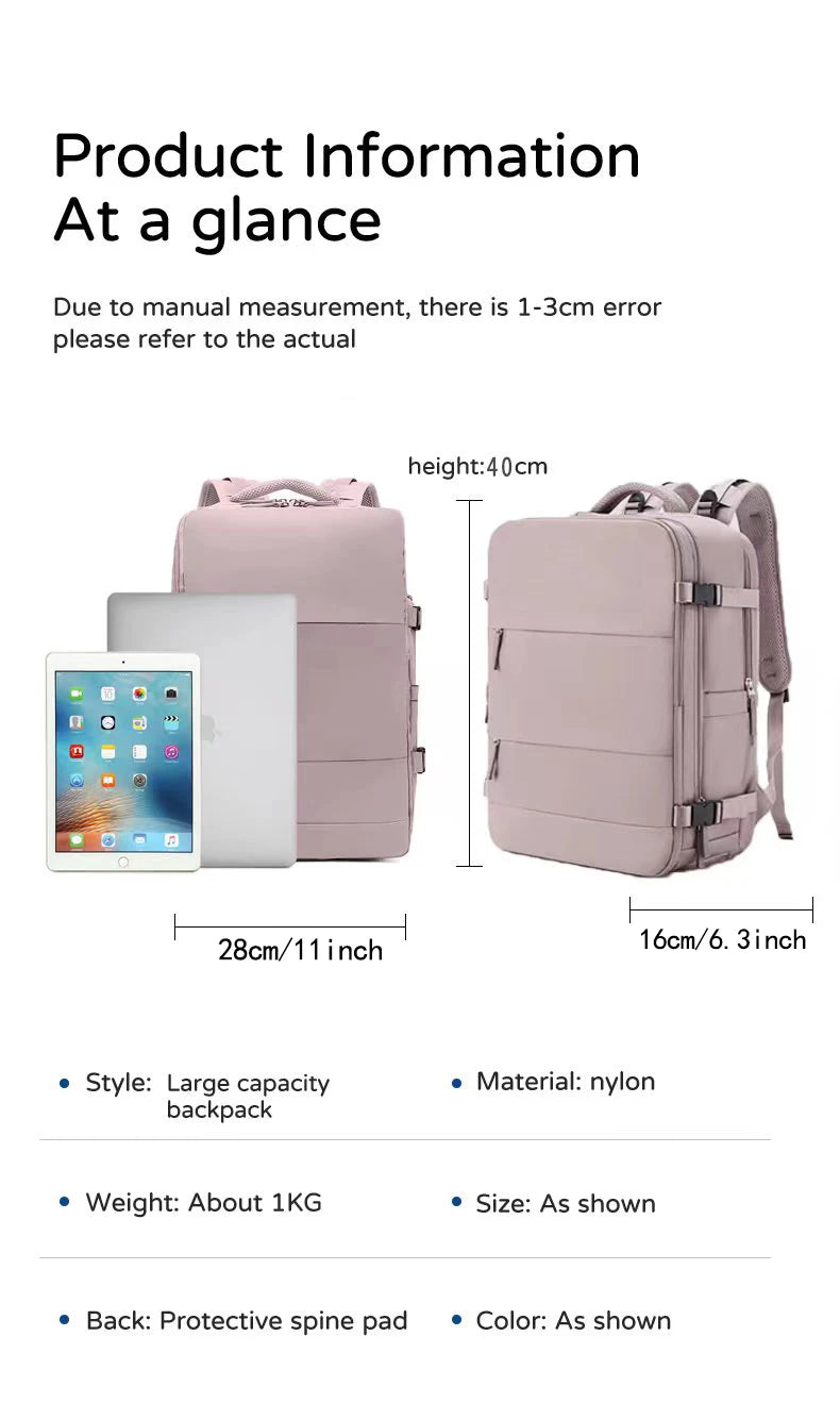 Large capacity women's dry wet separation backpack, commuting computer bag, multifunctional waterproof backpack
