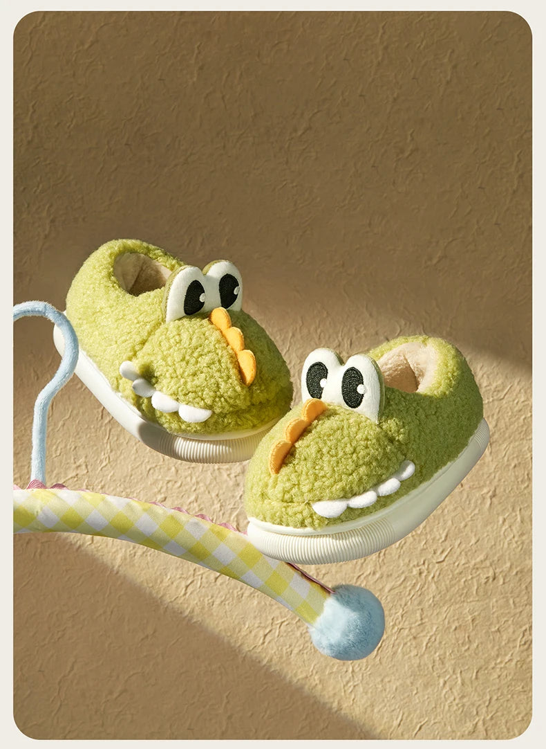 Cheerful Mario Children's winter cotton slippers Cartoon animals indoor soft and comfortable cotton shoes