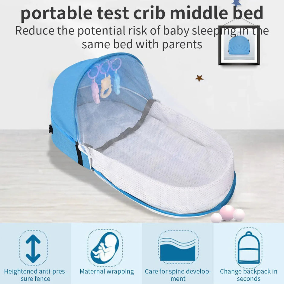 Baby Travel Bed Newborns Sleeping Nest with Net Foldable Baby Nest Mosquito Bassinet Infant Sleeping Bag Newborns Cradle Cribs
