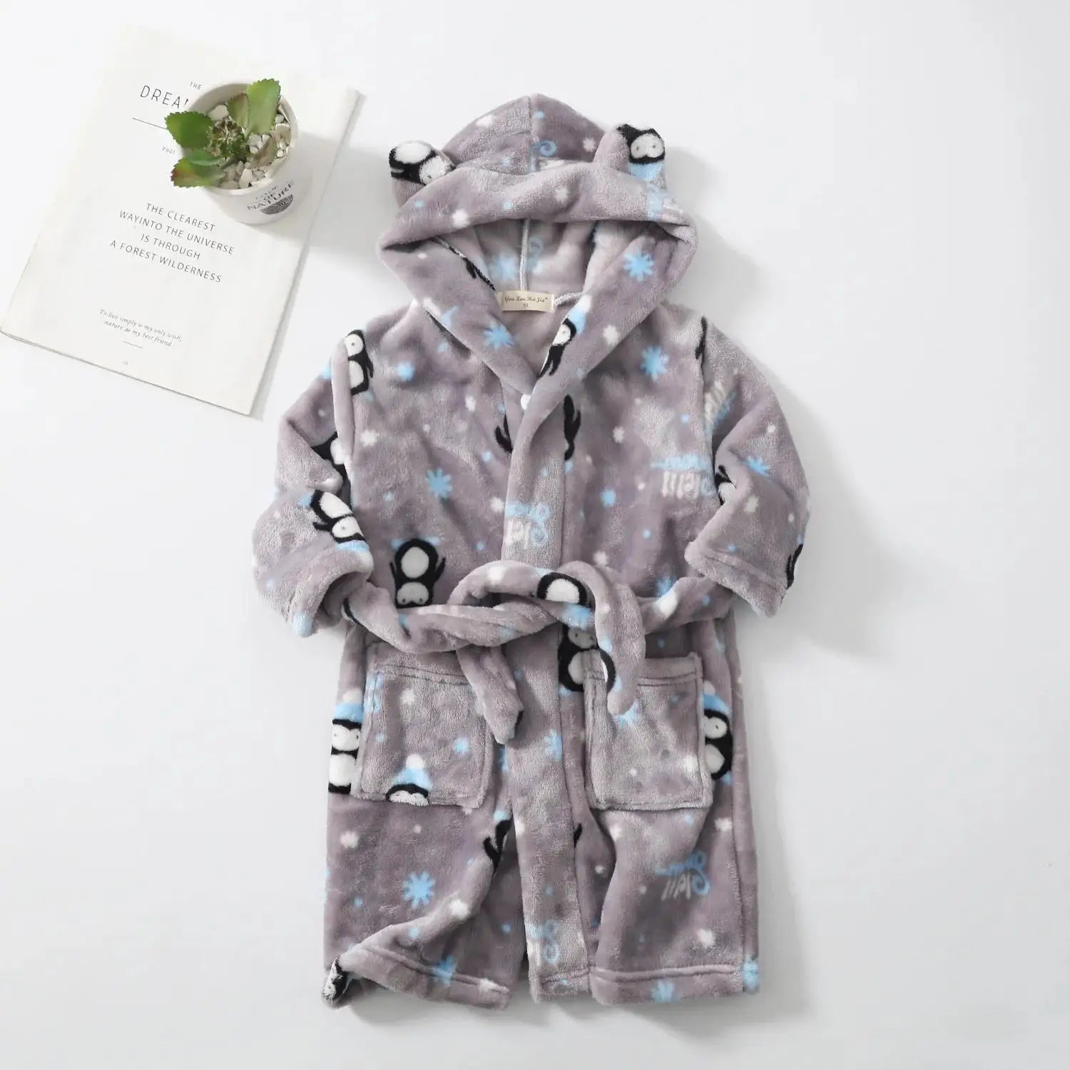 Warm Soft Children Flannel Pajamas Boy Astronaut Robe Winter Christmas Kids Bathrobe Baby Girl Homewear Child Sleepwear 2-12Year