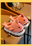 Children Cotton Slippers Baby Boy Shoes Autumn Winter Cute Cartoon Small Shark Child Slipper Home Indoor Anti-slip Platform Shoe