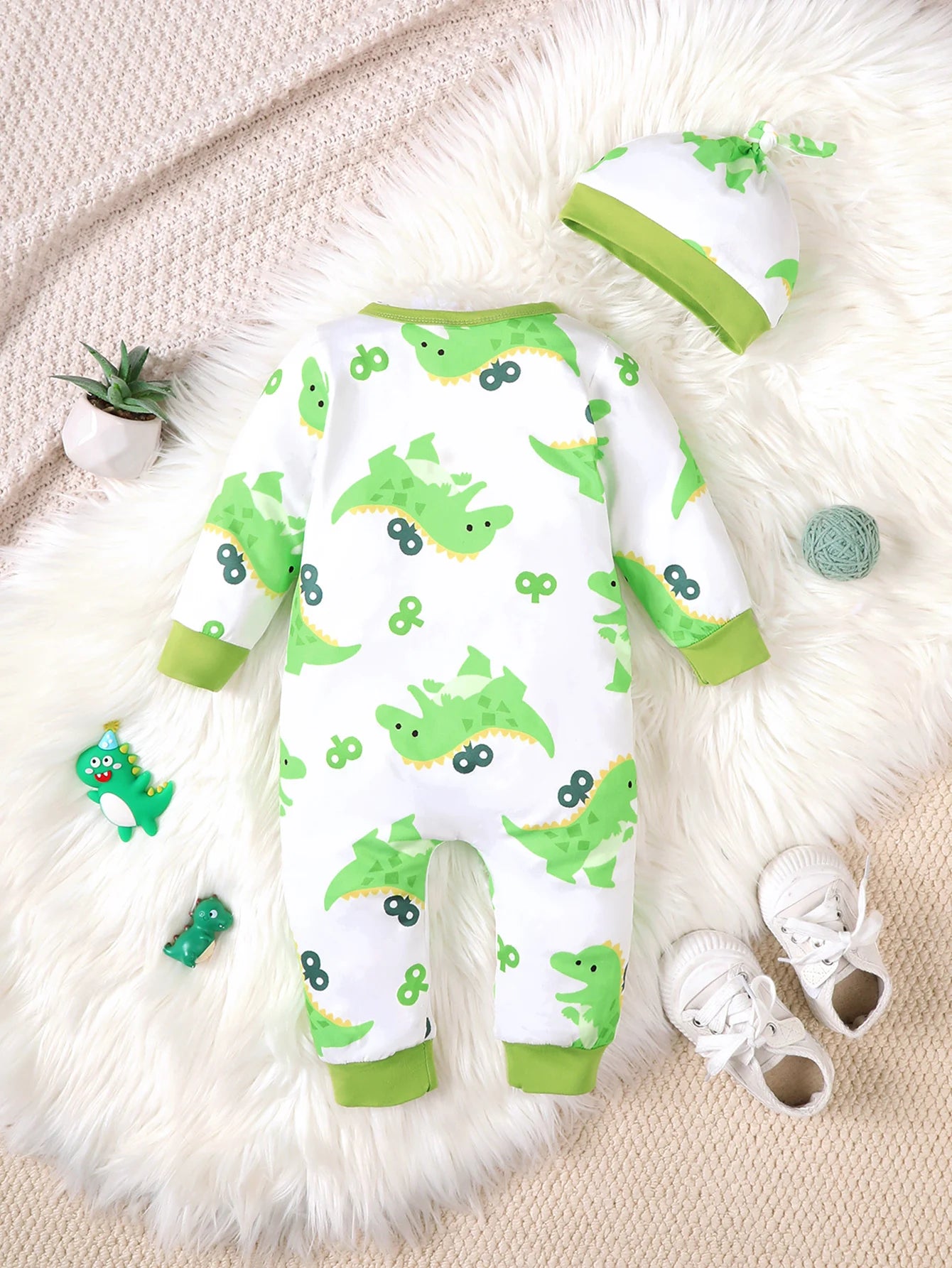 Winter Newborn Infant Baby Boys Romper Bear Print Long Sleeve Button Up Front Rompers Kids Onepiece Soft Fashion Baby  Clothing