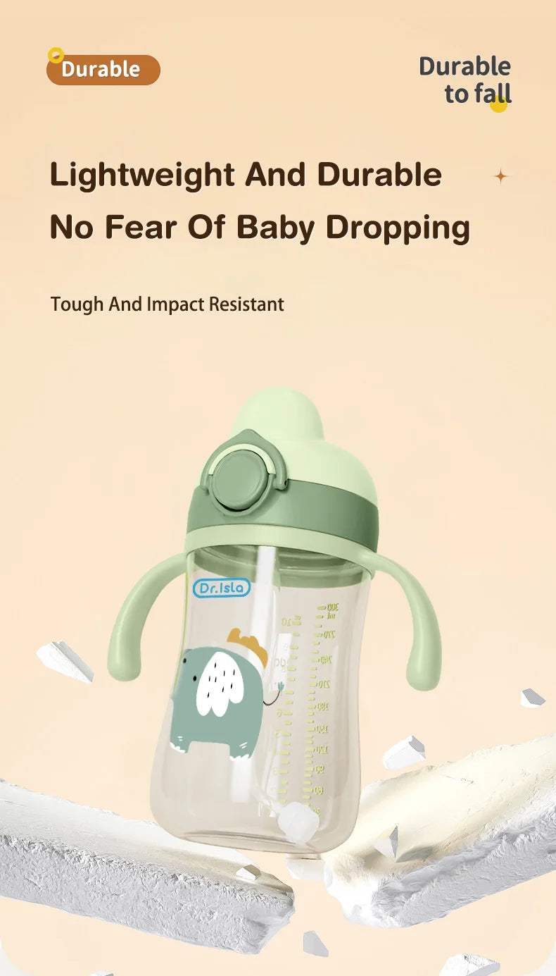 MAMIJOY 300ml Baby Water bottles Baby Feeding Cup With Straw Children Learn Feeding Drinking Bottle Kids Training Cups BPA Free