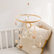Baby Crib Mobile Bed Bell Rattle Toys Wooden Crochet Stars Pendant Bed Bell Toys Newborn Comfort Crib Bracket Hanging Toys Gifts