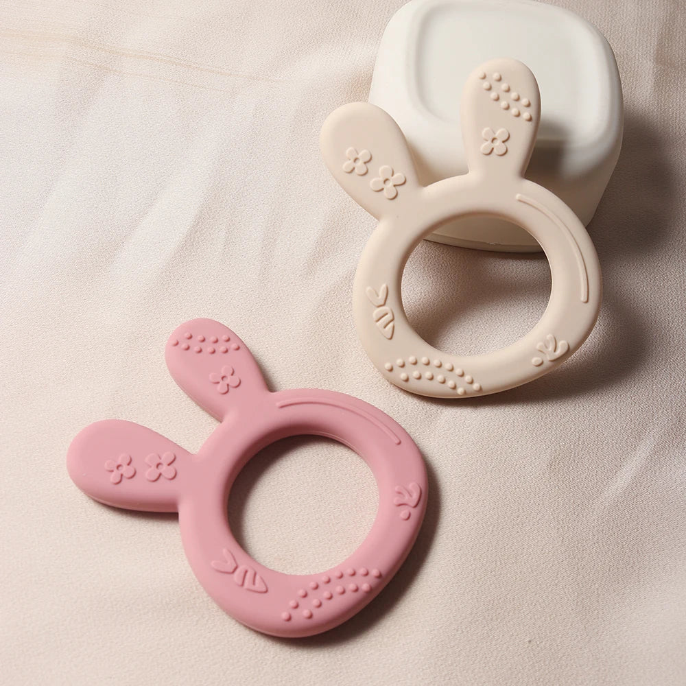 New Baby Teether carrot bunny Shape Silicone Teether Teething Toy Kids Sensory Educational teething Toy