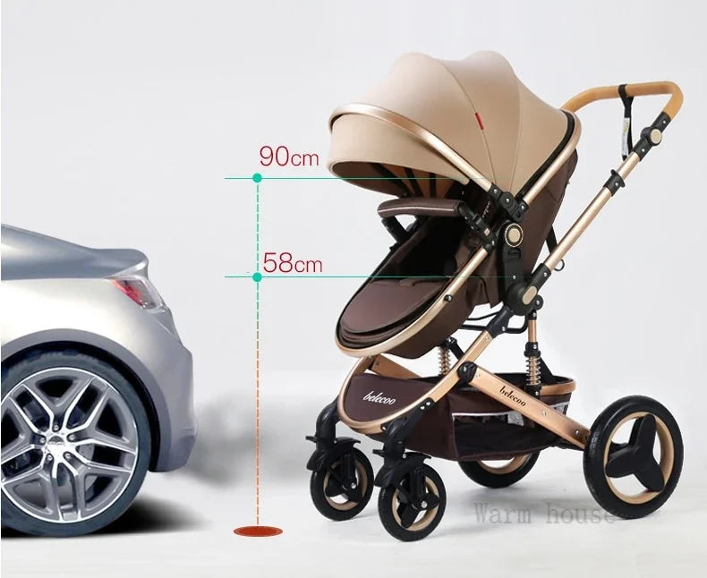 Baby Stroller 3 in 1 With Car Seat,High Landscape  Stroller Luxury Infant Stroller Set Newborn Baby Car Seat Trolley Pushchair