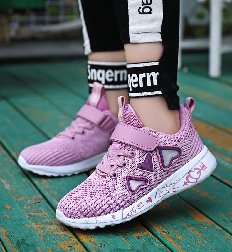 Girls Casual Shoes Light Mesh Sneakers Kids Summer Children Spring Autumn Tenis Cute Sport Cartoon Female Running Sock Footwear
