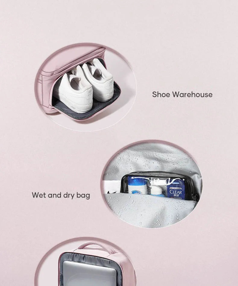 Large capacity women's dry wet separation backpack, commuting computer bag, multifunctional waterproof backpack