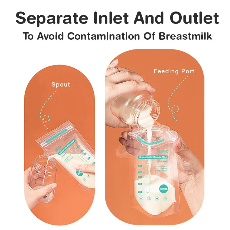 MAMIJOY 10/30/100Pcs 150ML Breast Milk Storage Bag Disposable Small Capacity Frozen Milk Storage Bag BPA Free Safe Feeding Bags