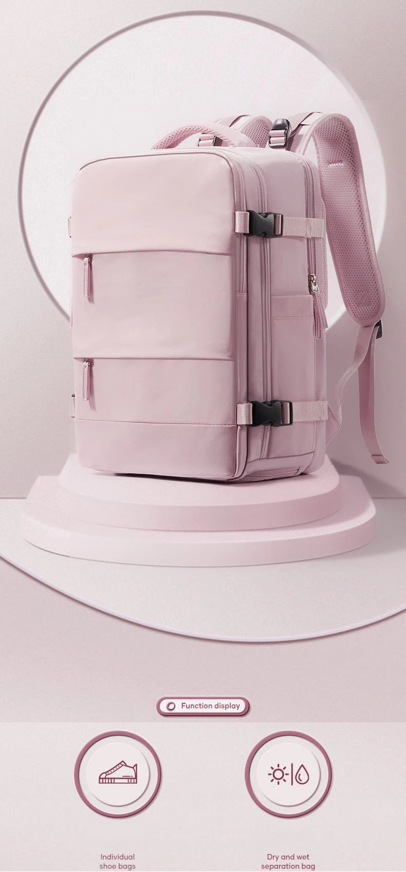 Large capacity women's dry wet separation backpack, commuting computer bag, multifunctional waterproof backpack