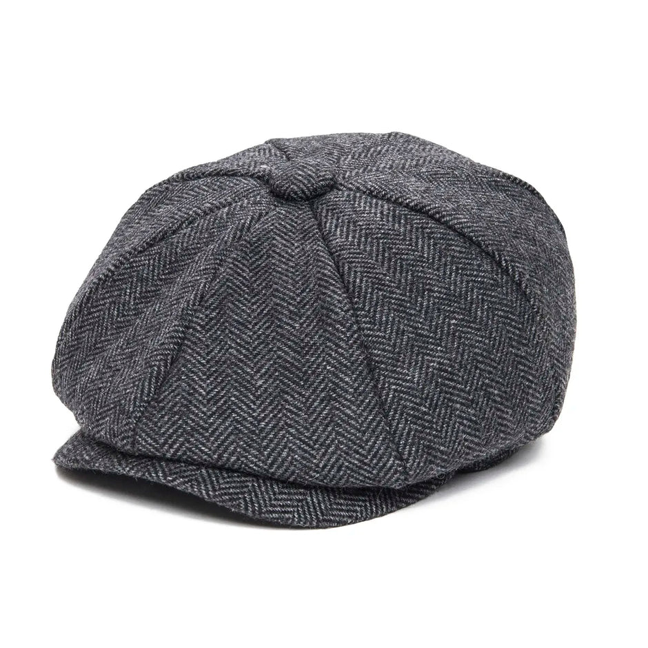 JANGOUL Small Size Baker Boy Cap Wool Blend Newsboy Caps Boy Girl Men Women Herringbone Flat Hat Driver Gatsby Hats Cabbies 001