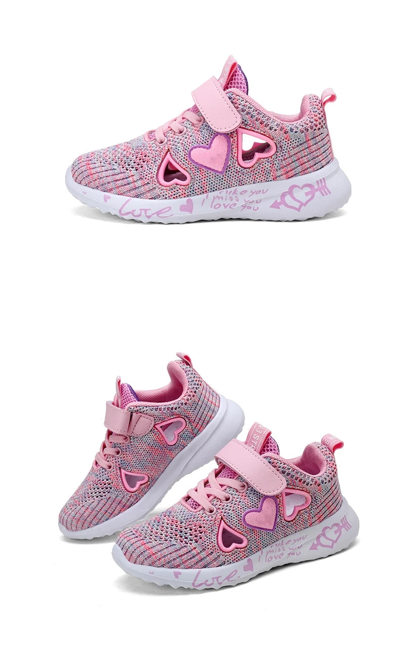Girls Casual Shoes Light Mesh Sneakers Kids Summer Children Spring Autumn Tenis Cute Sport Cartoon Female Running Sock Footwear