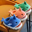 Children Cotton Slippers Baby Boy Shoes Autumn Winter Cute Cartoon Small Shark Child Slipper Home Indoor Anti-slip Platform Shoe