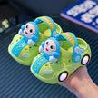 Children's Flashing Light Hole Shoes, Anti Slip Soft Soled Toe Cap Slippers, Cartoon Car Illuminated Slippers for Boys and Girls