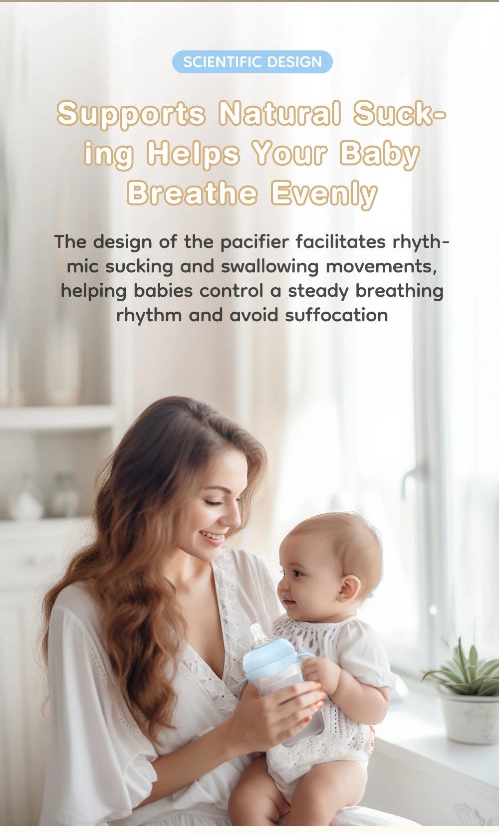 زجاجة رضاعة للأطفال حديثي الولادة من البولي بروبيلين، سعة 150/240/330 مل، مزودة بمقبض، خالية من مادة BPA.