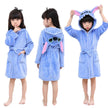 Disney Stitch Bathrobe Winter Plush Flannel Kids Sleepwear 1 2 3 4 5 6 Years Baby Girls Nightgown Children Robes Toddler Pajamas