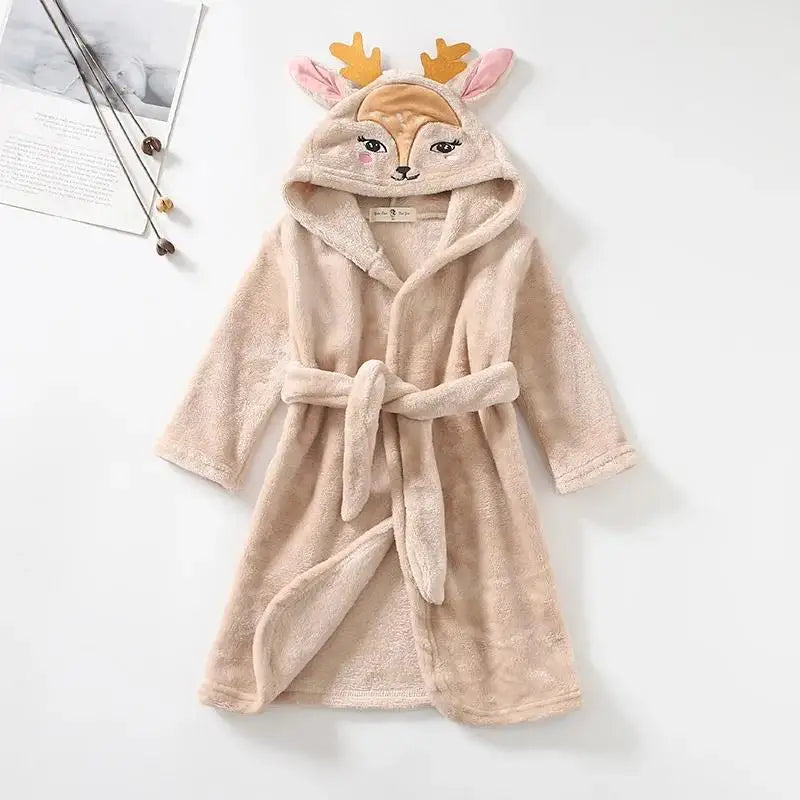 Warm Soft Children Flannel Pajamas Boy Astronaut Robe Winter Christmas Kids Bathrobe Baby Girl Homewear Child Sleepwear 2-12Year
