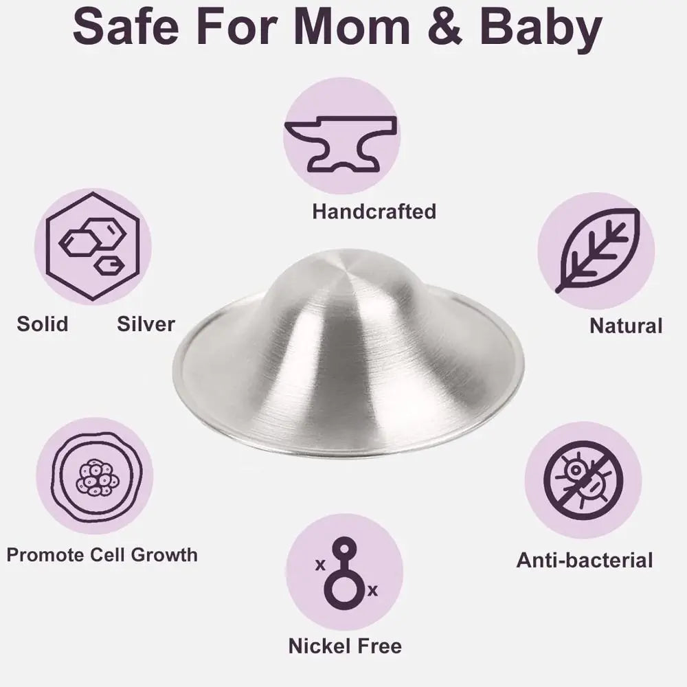 Hot Soothing Nipple Shields Silver Healing Breastfeeding Essentials Original Easy to Use Nipple Covers Breastfeeding for Any Mum