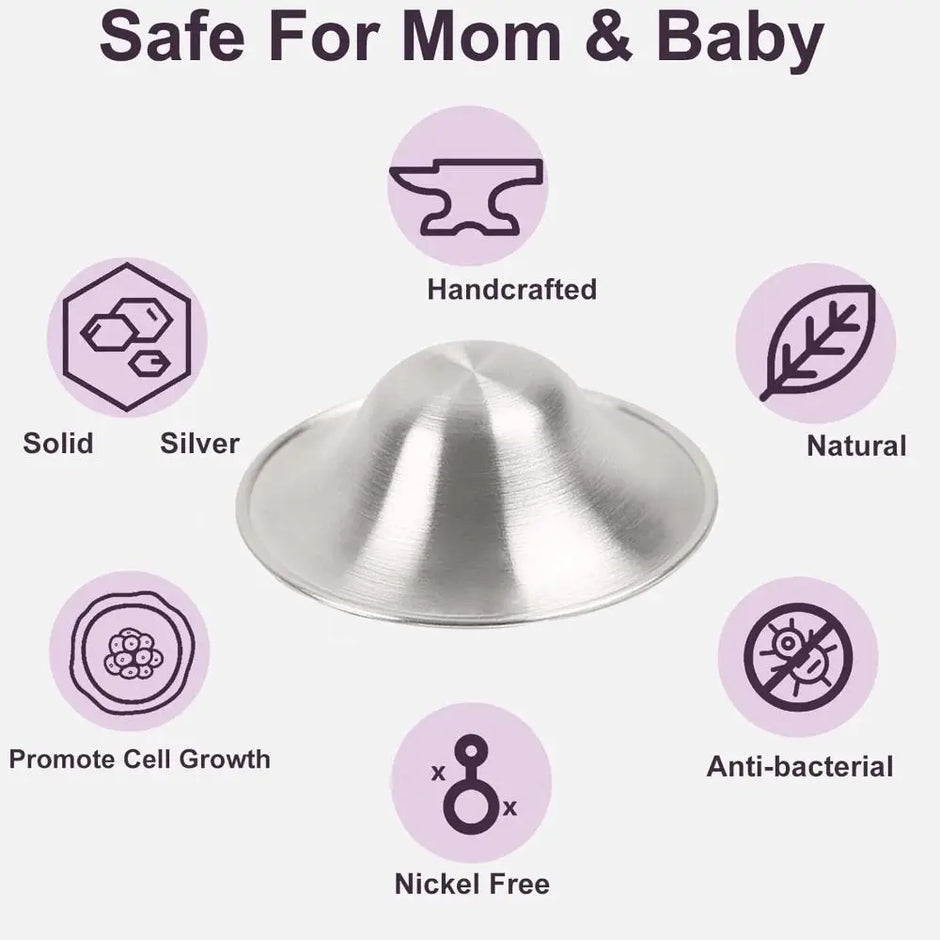 Hot Soothing Nipple Shields Silver Healing Breastfeeding Essentials Original Easy to Use Nipple Covers Breastfeeding for Any Mum