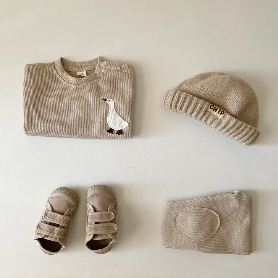 Infant Baby Boys Girl Clothes Newborn Autumn Long Sleeve Goose Bear Pattern Cotton Tops Casual Pants Toddler Clothing Outfit Set