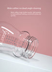 Glass Baby Bottle with Straw Wide Mouth Glass Silicone Handle Shatter Resistant and Autoclavable BPA Free