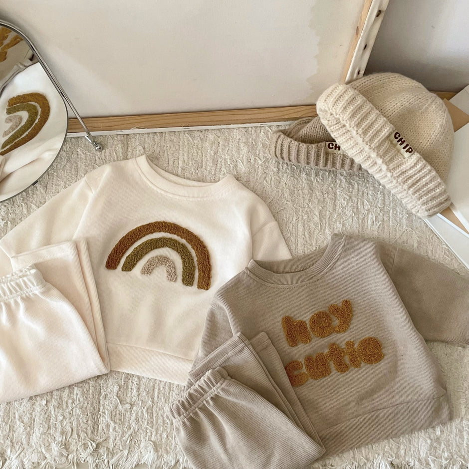 Two Piece Casual Autumn Infant Set Boys and Girls Casual Long Sleeve Top+Loose Pants Newborn Baby Clothing Set