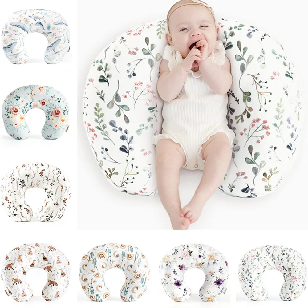Breathable Stretch Nursing Pillow Cover Detachable Infant Support Cushion Versatile Baby Sitting Aid for Home/Travel 0-12 Months