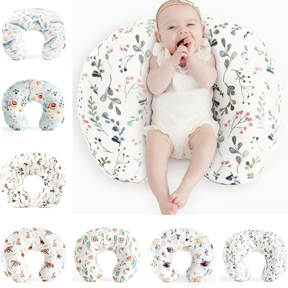 Breathable Stretch Nursing Pillow Cover Detachable Infant Support Cushion Versatile Baby Sitting Aid for Home/Travel 0-12 Months