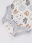 4PCS Newborn Infant Romper Short Sleeve Round Neck Cartoon Animal Flowers Print Bodysuit Onesies For Baby Boys And Girls Clothes