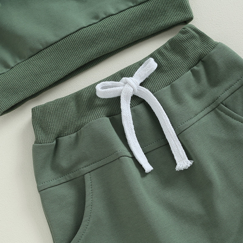 Pudcoco Baby Boy 2 Piece Cute Outfit Solid Color Long Sleeve Sweatshirt and Elastic Pants Set Newborn Infant Fall Clothes 0-3T