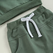 Pudcoco Baby Boy 2 Piece Cute Outfit Solid Color Long Sleeve Sweatshirt and Elastic Pants Set Newborn Infant Fall Clothes 0-3T