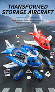 Children's Airplane Car Model Toys Inertial Model Simulation Planes Multifunctional Toys,Random 3 Cars,1 Helicopter,6 Road Signs